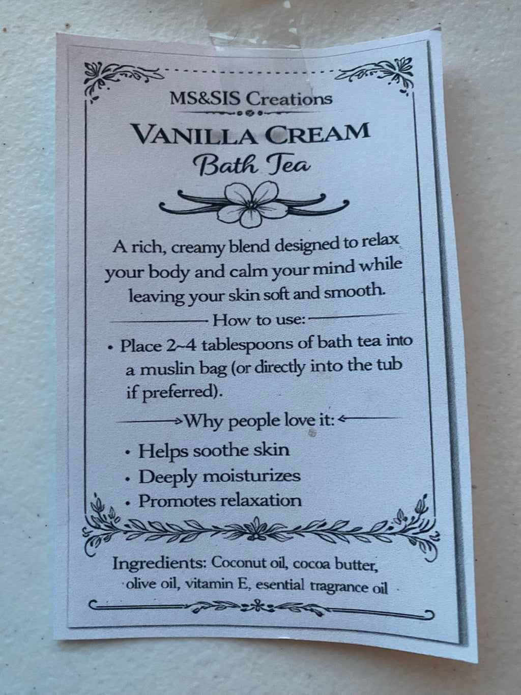 Handmade bath tea