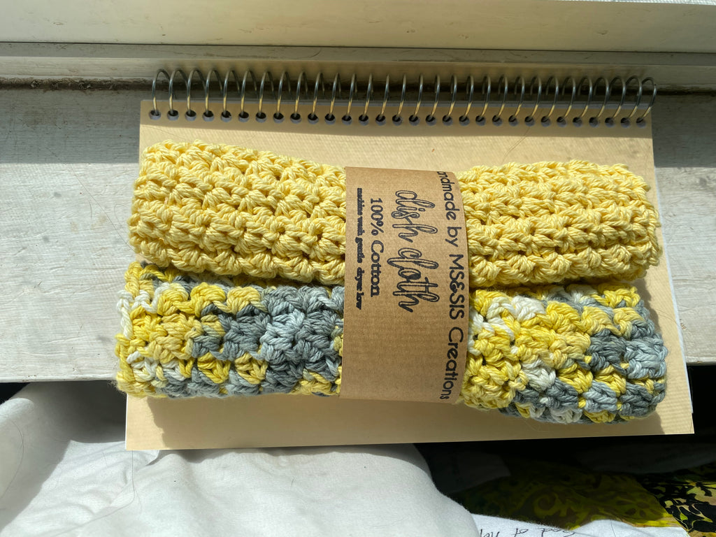 Handmade Crochet Dish Cloth Set – 100% Cotton