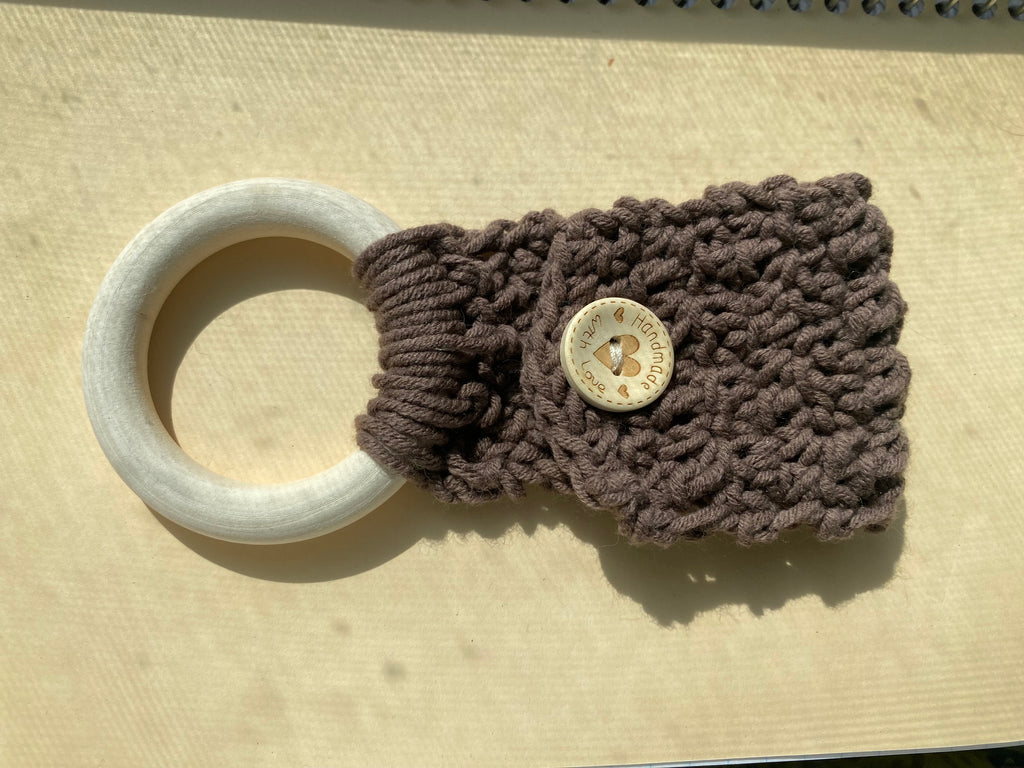 Handmade Crochet Towel Ring – Wooden Ring Kitchen Towel Holder
